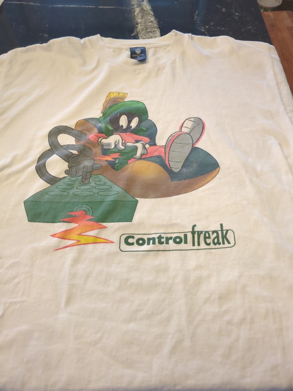 Vintage Marvin Martian Warner Bros Studio Store Shirt Mens Large White Tee USA